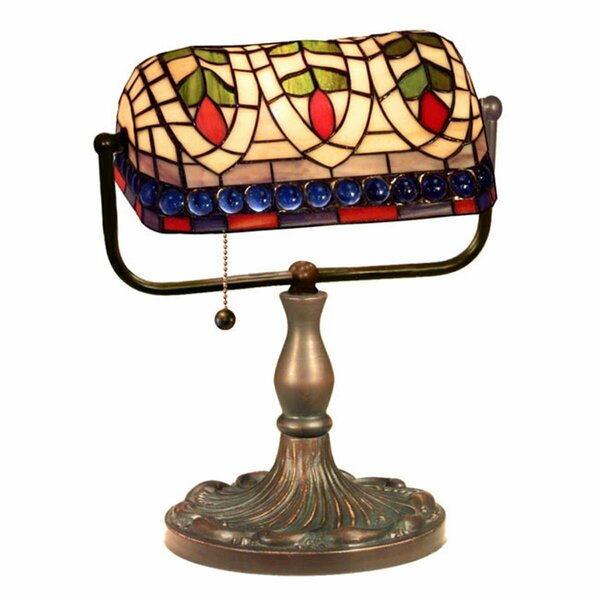 Warehouse Of Tiffany KS20-MB50 Art Glass Desk Lamp KS20+MB50